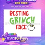 Free Resting Grinch Face Free Scowling Green Character Dr Seuss Free SVG - Instant Download