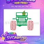 Free Grumpy Grinch Green Jeep Free Red Patterned Tires Dr Seuss Free SVG - Instant Download