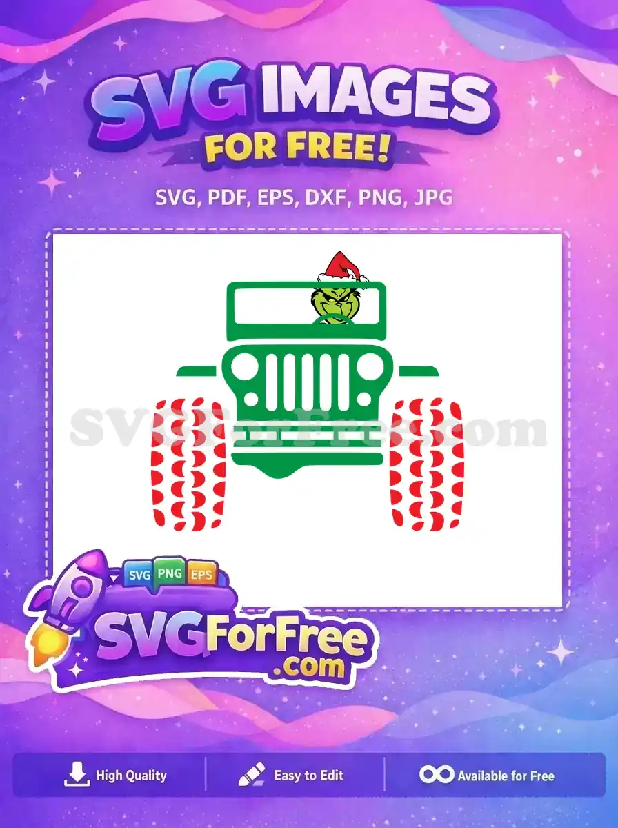 Free Grumpy Grinch Free Green Jeep Dr Seuss Free SVG