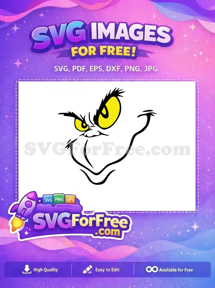 Free Yellow Grinch Eyes Free Evil Smile Dr Seuss Free SVG