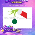 Free Grinch Green Hand Free Red Santa Sleeve Dr Seuss Christmas Free SVG - Instant Download
