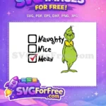 Free Grinch Green Evil Free Mean Checklist Dr Seuss Free SVG - Instant Download