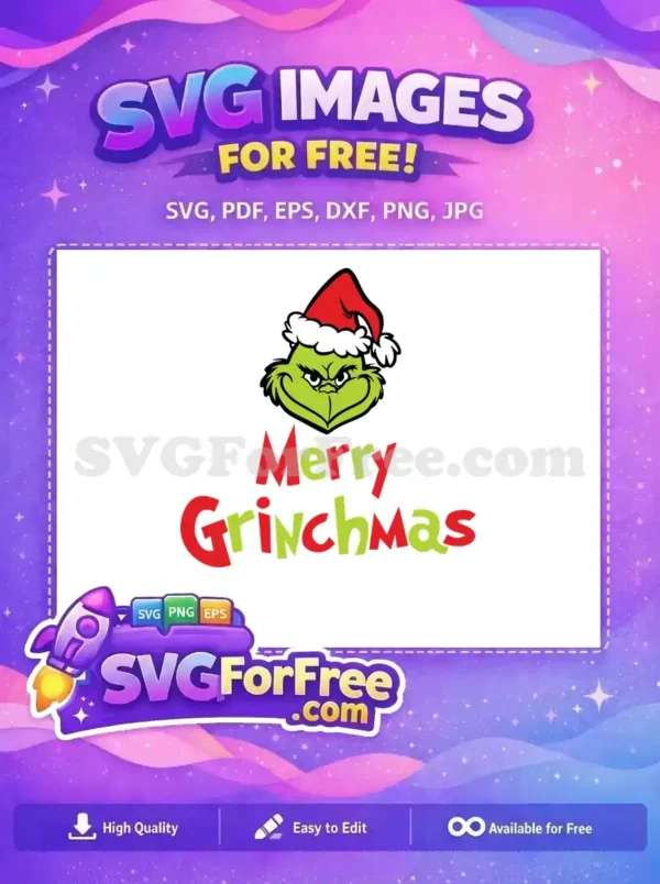 Free Grumpy Grinch Free Red Santa Hat Dr Seuss Merry Grinchmas Free SVG