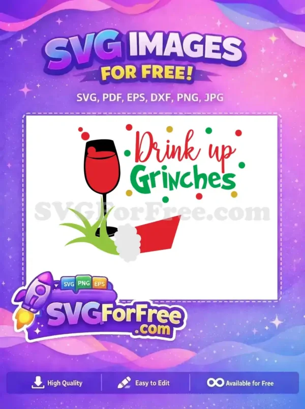 Free Red Wine Glass Free Christmas Dots Dr Seuss Grinch Free SVG