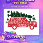 Free Red Car Merry Bright Free Green Tree Dr Seuss Free SVG - Instant Download