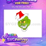 Free Angry Green Grinch Free Red Hat Grin Dr Seuss Free SVG - Instant Download