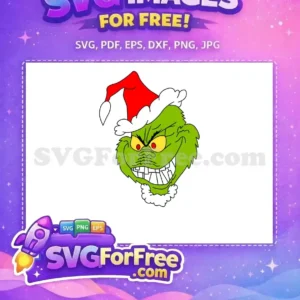 Free Angry Green Grinch Free Red Hat Grin Dr Seuss Free SVG