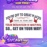 Free Dr Seuss Quote Free Red Hands Places Go Free SVG - Instant Download