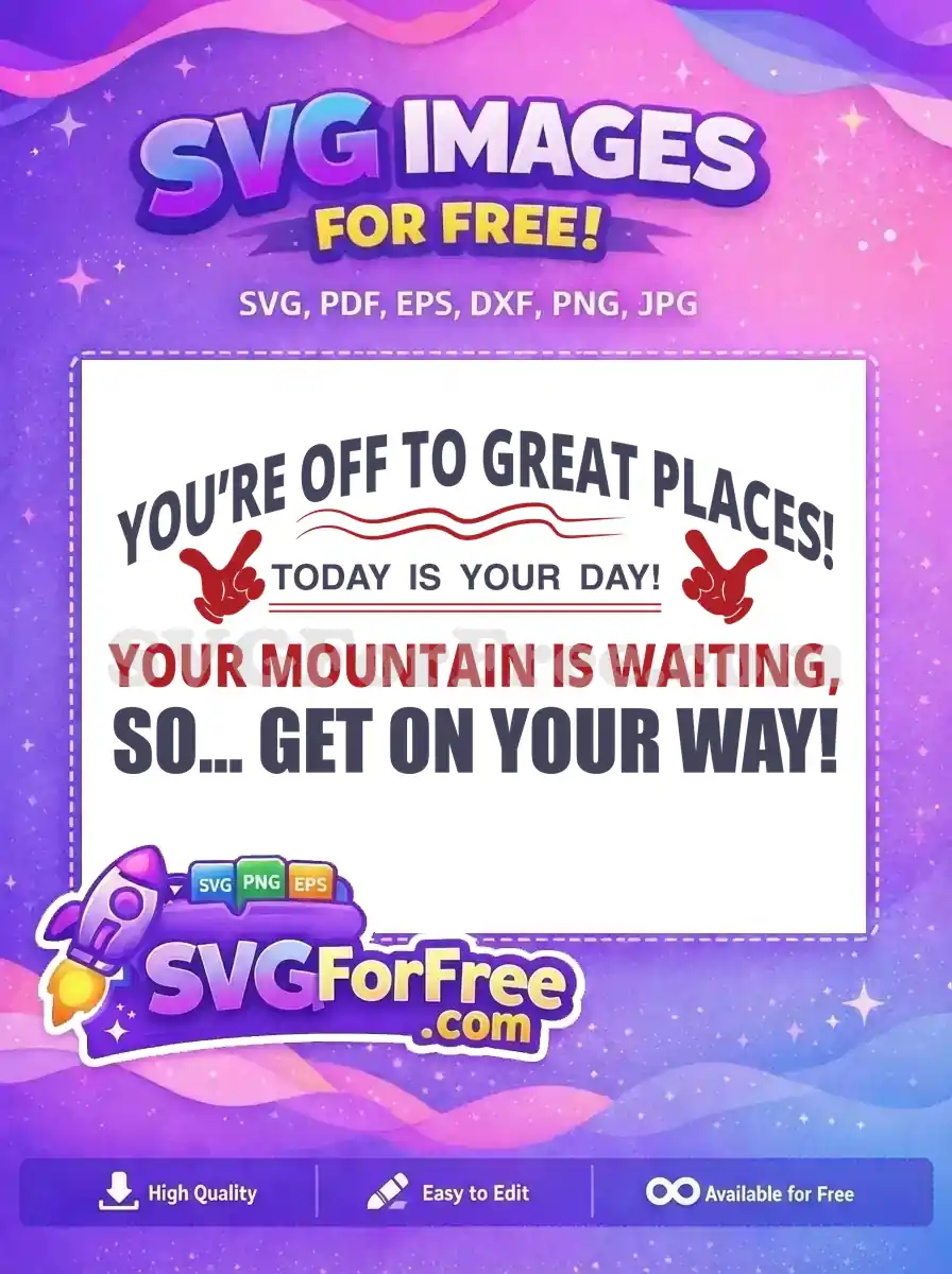 Free Dr Seuss Quote Free Red Hands Places Go Free SVG