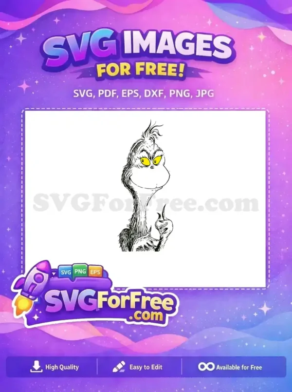 Free Grinch Grin Free Yellow Eyes Dr Seuss Free SVG