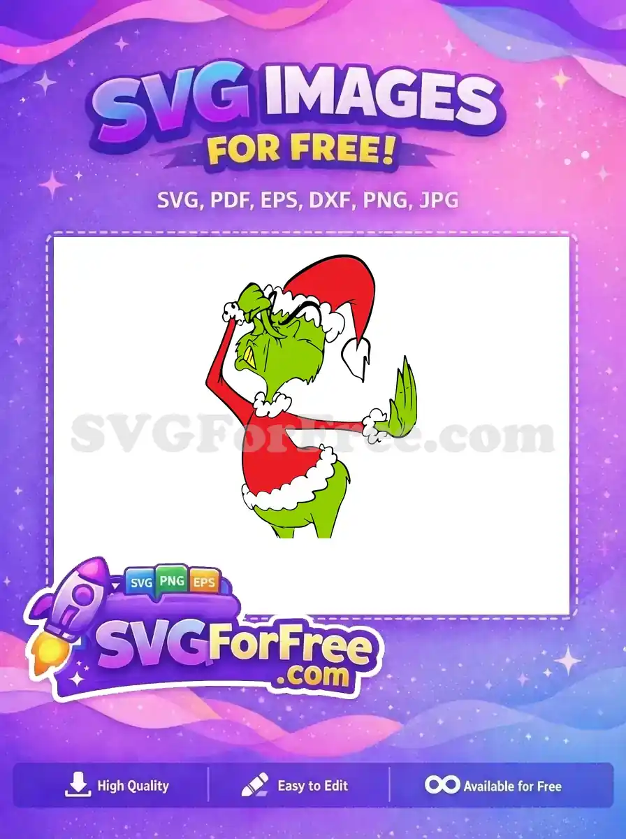 Free Grinch frustrated Free Santa suit stopping Dr Seuss Free SVG