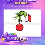 Free Grinch green hand Free red Christmas ornament Dr Seuss Free SVG - Instant Download
