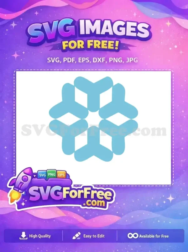 Free Light Blue Whimsical Snowflake Free Geometric Star Dr Seuss Free SVG