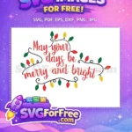Free Colorful Christmas Free Merry Bright Dr Seuss Free SVG - Instant Download