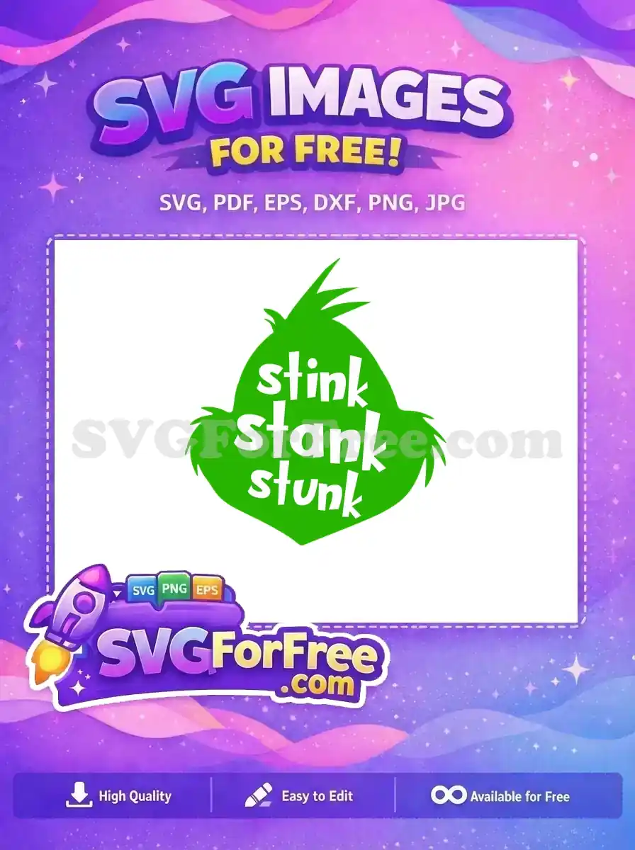 Free Grinch Stink Stank Stunk Free Green Silhouette Dr Seuss Free SVG