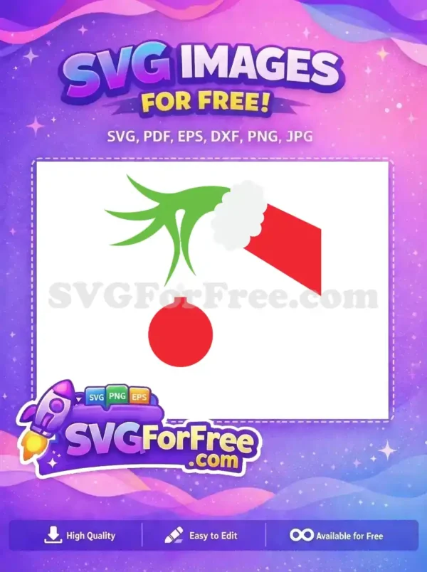 Free Grinch Green Hand Red Sleeve Free Festive Red Ornament Dr Seuss Free SVG Free Grinch Green Hand Red Sleeve Free Festive Red Ornament Dr Seuss Free SVG