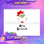 Free Red Bow Free Angry Eyes Mrs Grinch Dr Seuss Free SVG - Instant Download
