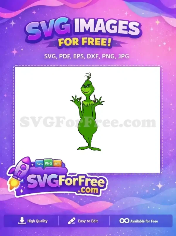 Free Mischievous Green Grinch Free Candy Cane Grinch Christmas Free SVG