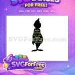 Free Grinch Silhouette Quote Free Green Christmas Text Dr Seuss Free SVG - Instant Download