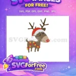 Free Reindeer Red Free Hat Lights Dr Seuss Christmas Free SVG - Instant Download