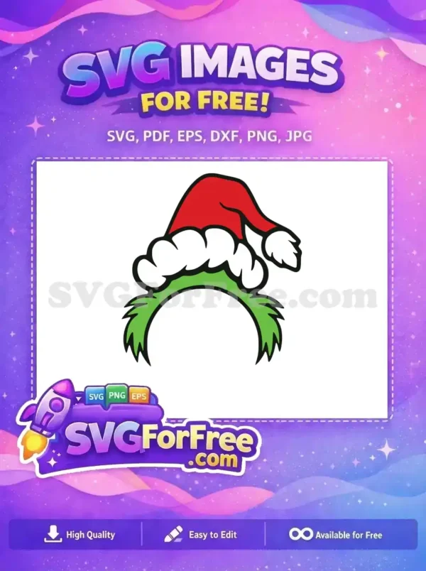 Free Grinch Santa Hat Free Green Hair How The Grinch Free SVG 1