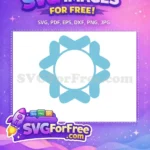 Free Light Blue Stylized Flower Free Whimsical Dr Seuss Free SVG - Instant Download