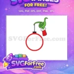 Free Grinch Hand Free Red Ornament Christmas Free SVG - Instant Download