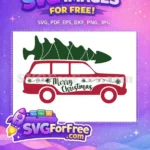 Free Red Car Tree Free Christmas Text Grinch Free SVG - Instant Download