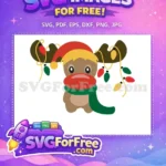 Free Reindeer Santa Hat Free Christmas Lights Character Free SVG - Instant Download