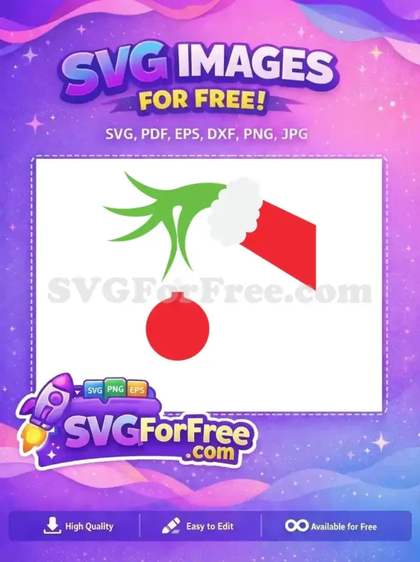 Free Grinch hand Free Red ornament Dr Seuss Christmas Free SVG