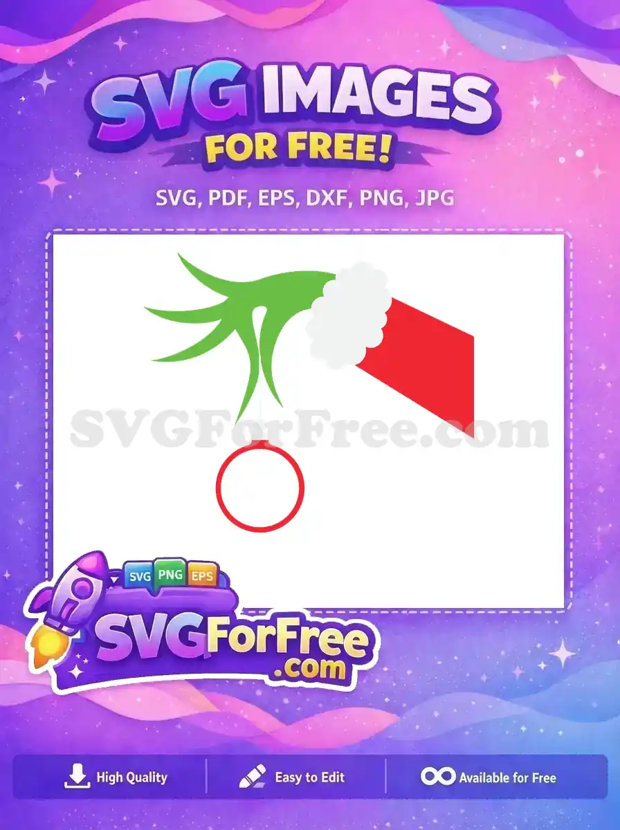 Free Green Hand Free Ornament Red The Grinch Free SVG