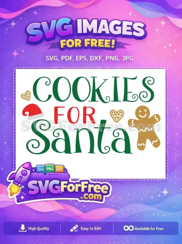 Free Santa Hat Free Gingerbread Man Cookies Christmas Free SVG