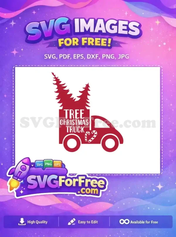 Free Red Christmas Truck Free Whimsical Candy Dr Seuss Free SVG