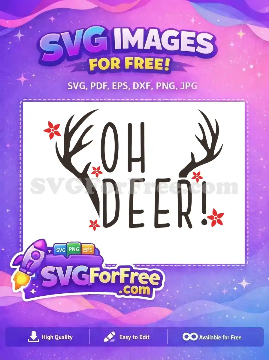 Free Antlers Free Red Flowers Oh Deer Seuss Free SVG