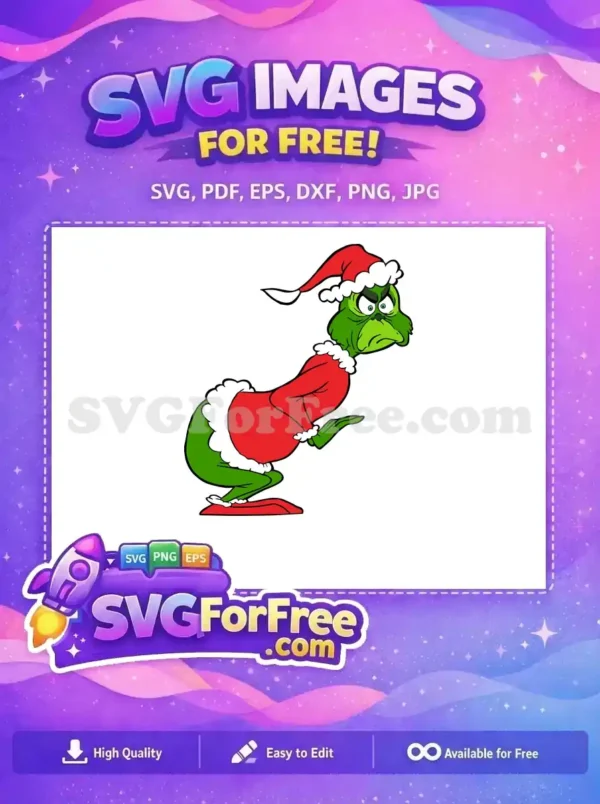Free Grumpy Green Grinch Free Red Santa Suit Dr Seuss Christmas Free SVG 2