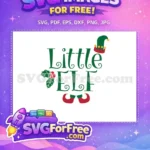 Free Green Lettering Free Holly Berries Little Elf Free SVG - Instant Download