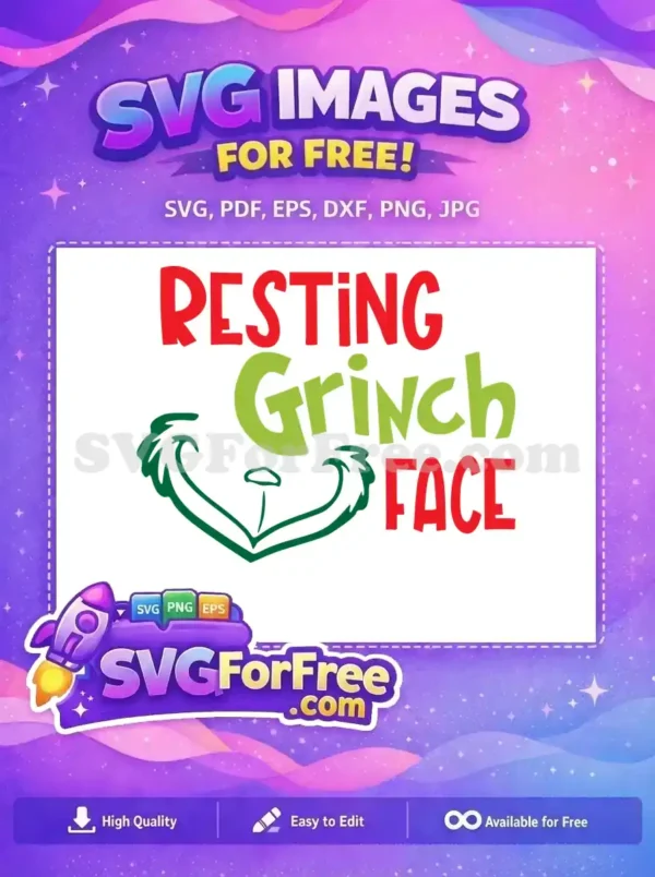Free Grumpy Red Text Free Dark Green Grinch Mouth Dr Seuss Grinch Free SVG