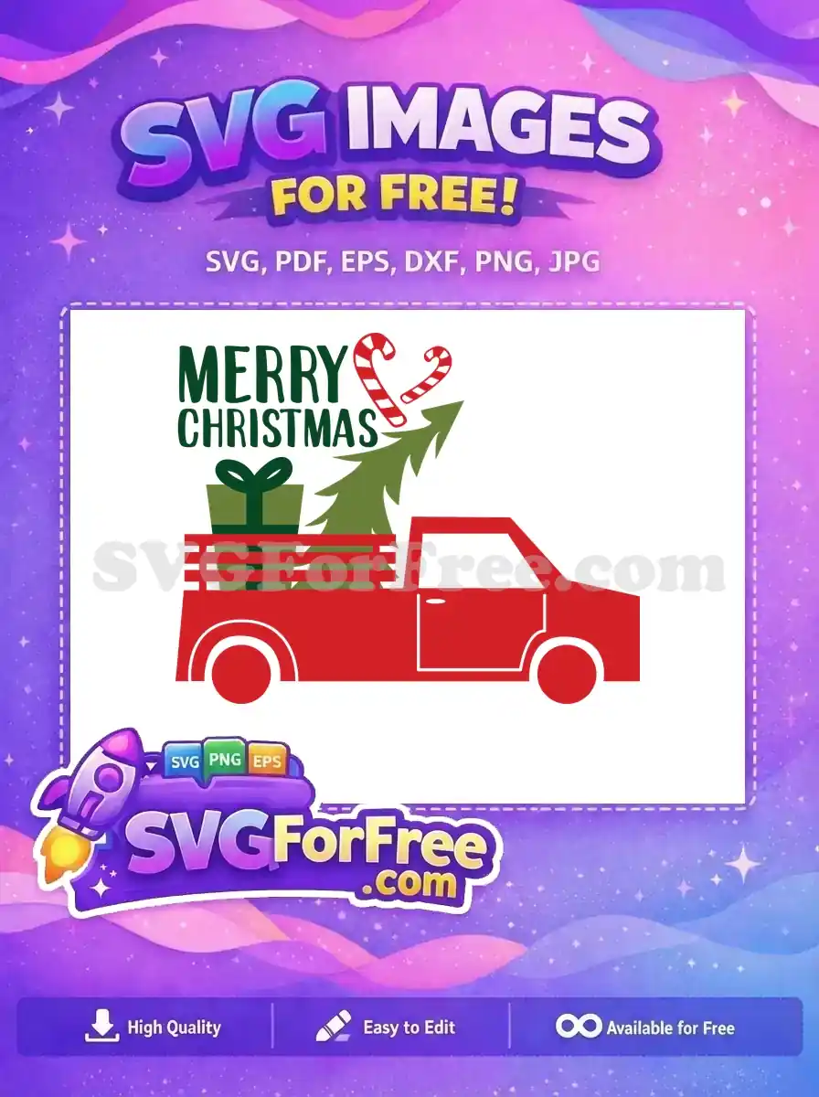 Free Red Truck Green Gift Free Candy Cane Merry Dr Seuss Free SVG