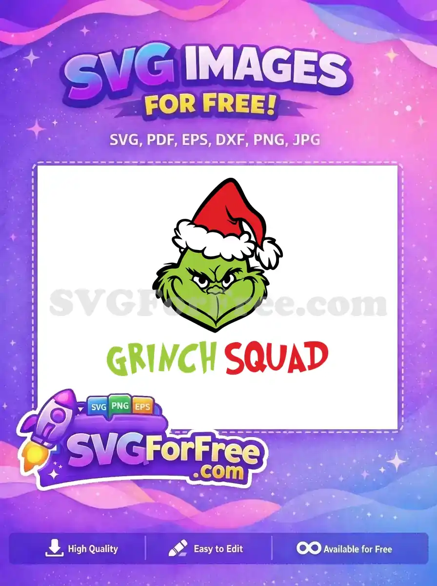 Free Angry Grinch Face Free Red Hat Grinch Squad Free SVG