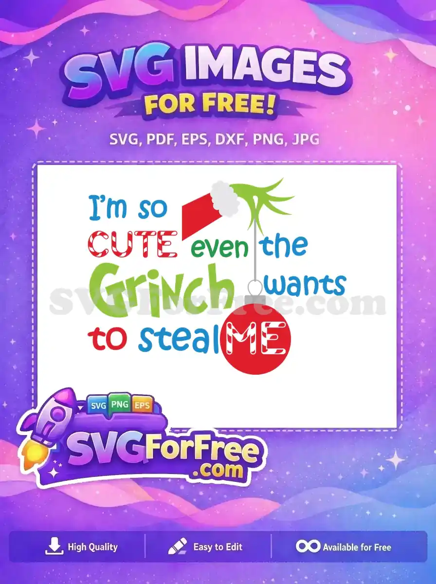 Free Steal Me Text Free Ornament Design Grinch Free SVG