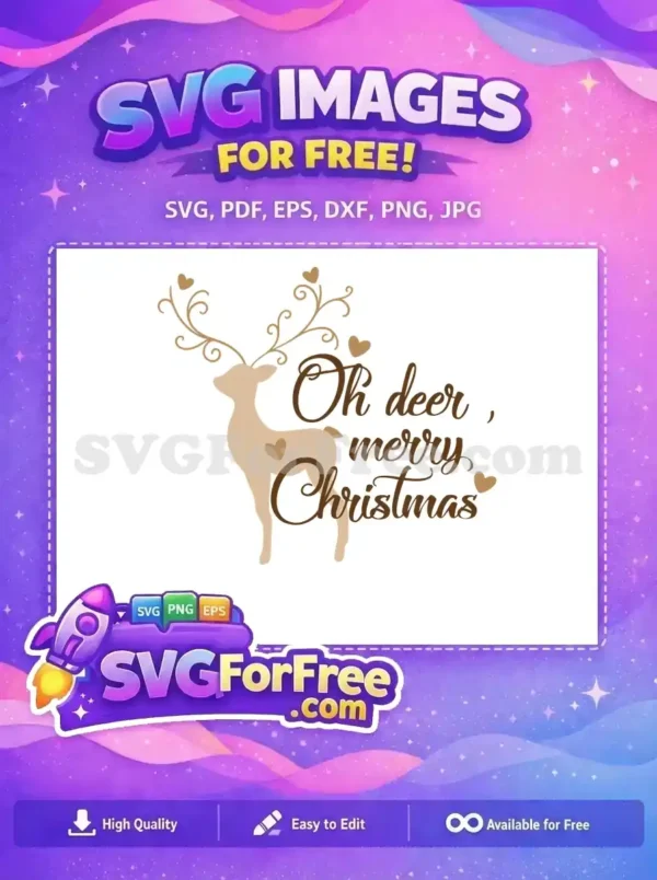 Free Tan Deer Free Christmas Hearts Dr Seuss Holiday Free SVG