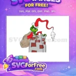 Free Grinch Climbing Chimney Free Sack Dr Seuss Free SVG - Instant Download