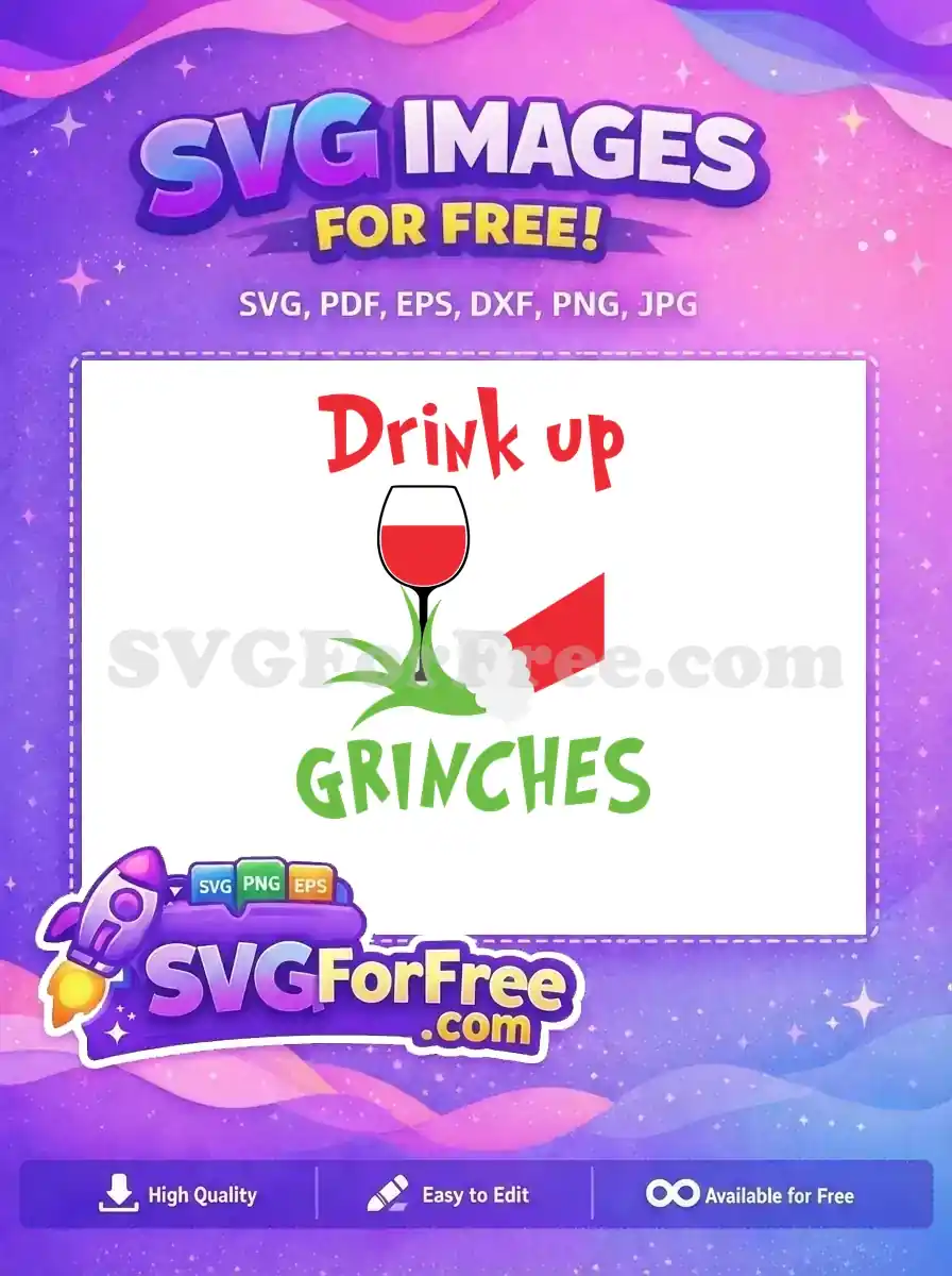 Free Santa Hand Free Wine Glass Grinch Free SVG