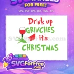 Free Red Wine Free Grinch Hat Dr Seuss Christmas Free SVG - Instant Download