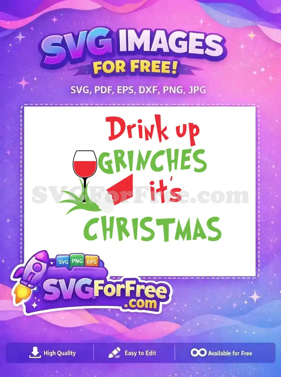Free Red Wine Free Grinch Hat Dr Seuss Christmas Free SVG