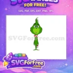 Free Grinch green wide-eyed Free Red scarf Dr Seuss Free SVG - Instant Download