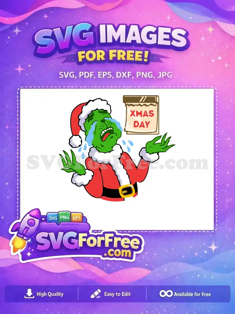 Free Crying Grinch Free Red Santa Suit Dr Seuss Free SVG