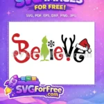Free Grinch Snowflake Free Reindeer Antlers Santa Hat Dr Seuss Believe Free SVG - Instant Download