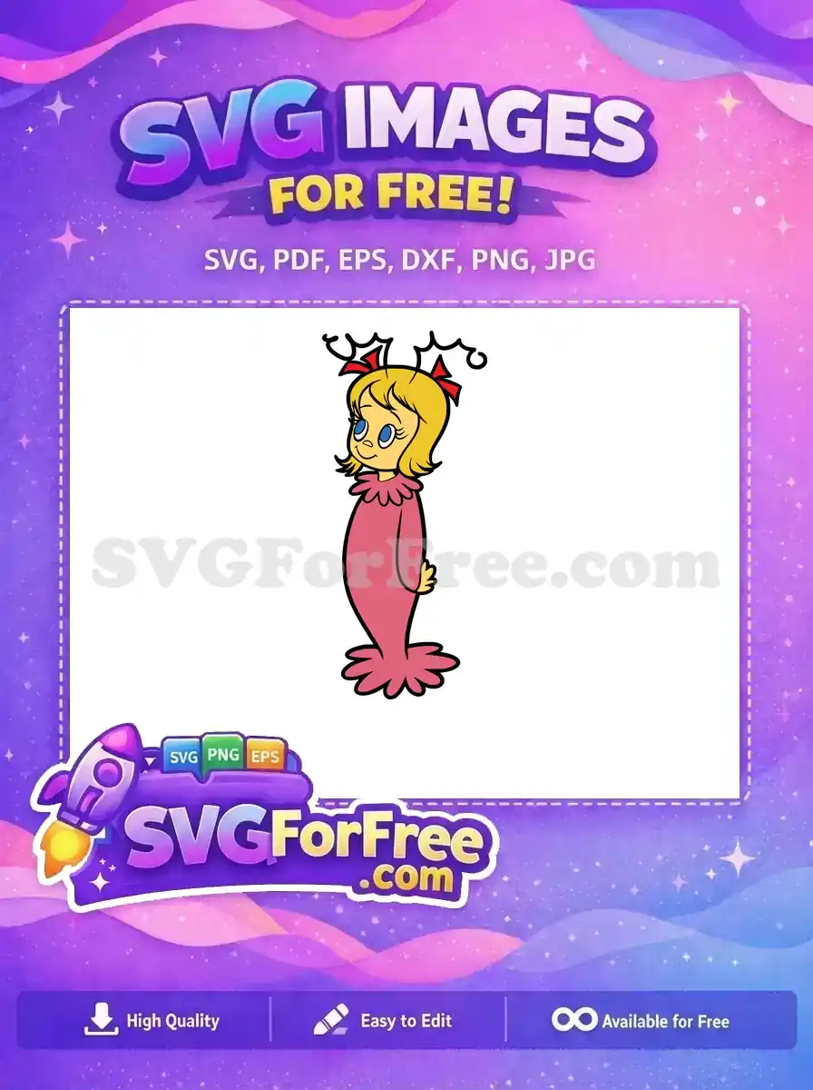 Free Pink Free Blonde Bows Cindy Lou Who Free SVG