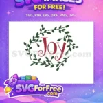 Free Red Joy Text Free Green Wreath Dr Seuss Inspired Free SVG - Instant Download